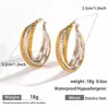 Pendientes Myya de Acero Inoxidable y Acero de Titanio Transfronterizos Europeos y Americanos Pendientes Geométricos Circulares de Combinación de Colores Joyería de Oreja Elegante y Simple