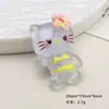 Accesorios de Resina para Manualidades de Dibujos Animados Gato en Traje de Baño Transparente Pegamento de Crema Pasador Funda de Teléfono Hebilla de Zapato Llavero Colgante