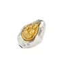 Plata 925 Chapada en Oro Patrón de Meteorito Amarillo Cuenta de la Fortuna Ovni Cuentas Sueltas para Hacer Joyería Accesorios DIY