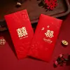 Sobres Rojos para Bodas, Sobres Rojos Especiales para Cambiar Títulos de Dirección, Paquetes Rojos Grandes, Medianos y Pequeños con la Palabra "Feliz" Grabada, Paquetes Rojos con Decenas de Miles de Yuanes, Bolsas de Regalo para Bodas, Recuerdos de Compromiso