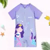 Trajes de Banho Infantis para Meninos e Meninas, Trajes de Banho Peça Única de Desenho Animado para Crianças em Idade Escolar e Adolescentes, Conjunto de Óculos de Natação, Atacado de Equipamentos de Natação