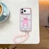 Funda para Teléfono iPhone 18 Pro Max con Fresas de Melodía 3D Lanyard con Cuentas para Apple 17 16 Nuevo 15