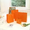 Bolsas de Papel Naranja en Stock, Bolsas para Cosméticos, Bolsas Tote para Joyería, Bolsas Pequeñas de Mano, Bolsas de Regalo para Souvenirs