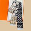 Bufanda de Seda Larga de Sarga de Alta Calidad Bufanda de Seda Estampada Corbata Bolsa Lindo Pañuelo para el Cabello Bufanda para Mujer Versátil Cinta Bufanda Transfronteriza