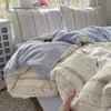 Conjunto de cama de quatro peças em jacquard de algodão retrô francês 60S, capa de edredom 100% algodão puro estilo pastoral, lençol, conjunto de cama de três peças