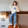 Suéter Feminino Primavera e Outono 2024 Novo Estilo Ocidental Primavera e Outono Top com Capuz Roupas de Outono para Meninas Meninas'