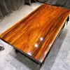 Mesa de Chá Okan de Madeira Maciça Placa Grande Estilo Chinês Mesa e Cadeira de Escritório para Chefe Combinação de Troncos