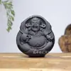 Colgante de jade Moyu Hetian de Xinjiang entre un pensamiento tallado doble cara mitad demonio mitad Buda Colgante de jade en vivo