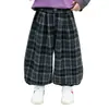 Pantalones de Niño Otoño 2026 Nuevo Estilo Coreano Moda Cuadros Pantalones Linterna para Niños Primavera y Otoño Casual Versátil Pantalones Largos