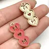 Pendente de Flor Rosa Esmaltada em Liga Metálica Mais Vendido Transfronteiriço para Pulseira Colar Chaveiro DIY Pequeno Presente de Feriado para Mãe