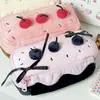 Estojo de Lápis Fofo de Bolo de Cereja de Pelúcia, Bolsa de Papelaria Estudantil Moderna e Esteticamente Agradável, Necessaire Feminina, Bolsa de Armazenamento