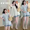 Nova Camisa de Maternidade Bordada de Manga Curta para o Verão de 2026, Blusa de Maternidade Estilosa e que Cobre a Barriga
