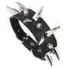 Nuevos Accesorios Transfronterizos Europeos y Americanos, Pulsera de Cuero Personalizada Exagerada de Tres Filas con Diente de Tigre Puntiagudo, Pulsera para Hombre Estilo Punk