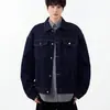 Chaqueta de mezclilla negra de estilo americano para hombre, marca de moda trendy 2026, chaqueta casual de corte holgado para hombre