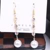 Brincos de Pérola com Franja Cravejados de Diamante S925 Coreanos Dongdaemun Nicho Luxo Celebridade da Internet Ganchos de Orelha B364