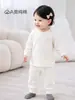 Conjunto de ropa interior térmica básica para niños, conjunto de dos piezas de algodón puro Clase A, ropa y pantalones de algodón coloridos de otoño para niños y niñas, ropa para el hogar