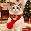 Bufanda de Peluche de Gato de Año Nuevo Perro Lindo Alce Accesorios para Mascotas Perro Pequeño y Mediano Bufanda Roja Venta al por Mayor Transfronteriza