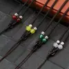 Cuerda de Ágata Tejida a Mano Cuerda para Colgar Cuentas Redondas Colgante de Jade Collar de Jade Dorado Cuerda Colgante para Hombres y Mujeres Venta al por Mayor