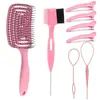 Peine de Comercio Exterior para el Cabello, Peine Curvo de Repuesto, Aguja de Acero, Cepillo para Cejas, Peine de Ocho Púas, Aguja para Tirar del Cabello Perezosa, Pinza de Plástico