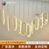 Lámpara de araña de anillo acrílico de 10 cabezas para pasarela de hotel, decoración creativa de techo, accesorios de boda, luces de boda al por mayor