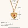 Collar con colgante en forma de corazón de acero inoxidable chapado en oro de 18 quilates con piedra de cumpleaños de diciembre para mujer, estilo transfronterizo europeo y americano