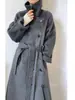 Nuevo Abrigo de Lana Doble Cara para Mujer Otoño/Invierno 2026, Estilo Largo con Cuello Alto Inclinado, Engrosado y Cálido, Abrigo de Cachemir de Alta Gama con Cinturón
