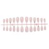 24 piezas de uñas postizas portátiles, uñas postizas simples blancas francesas con polvo plateado, uñas postizas portátiles desmontables.