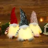 Decoración Navideña Suministros Muñeca Sin Rostro Tela de Lentejuelas Producto Nuevo Transfronterizo Adornos Luminosos de Rodolfo y Anciano
