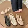 ¡Primer encuentro con delicados tonos rosados! Elegantes sandalias de charol con punta redonda, lazo y tacón de gatito, destalonadas, para mujer, zapatos de tacón alto primavera 2026