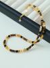 Diseño de Nicho Collar Pulsera Ojo de Tigre Maillard para Mujer, Sencillo y Versátil, Elegante Collar de Ágata Negra