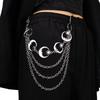 Joyería Transfronteriza Europea y Americana Aleación Luna Geométrica Cadena Multicapa Cadena Corporal para Mujeres Retro Versátil Cadena Metálica para Pantalones