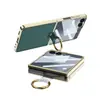 Funda para Teléfono Móvil Samsung Z Flip7 con Anillo Galvanizado, Cuero Liso, Cuero PU, Aroma Pequeño, Correa Flip7, Cubierta Protectora
