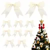 Laço de Fita de Veludo de Natal com Arame, Laço de Fita de Veludo para Decoração de Festa