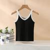 Camisola para Mujer 2025 Nueva Primavera y Verano Ajustada con Sujetador Interno Acolchado Todo en Uno Ropa Exterior Sin Mangas para Fondo Blanco
