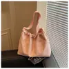 2026 Nova Bolsa Transversal Grande Capacidade Trabalho Deslocamento Bolsa de Tecido Fechamento por Cordão Bolsa de Ombro Único Bolsa Tote Bolsa Casual Feminina