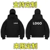 Moletom com Capuz e Zíper Duplo Capuz Amazon Comércio Exterior Estilo Lã Masculino Estilo Cool Solto Moletom com Zíper