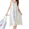 Camisón de verano para mujer con copas en el pecho para evitar transparencias, vestido sin mangas adecuado para usar en exteriores en verano, nuevo modelo 2026