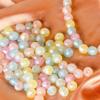 10 cores fantásticas de glitter azul com furo reto redondo, contas para joias de ouvido DIY feitas à mão, acessórios para corrente de celular, material