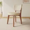 Silla de Comedor de Madera Maciza para Uso Doméstico, Silla Moderna Estilo Crema con Cojín Suave, Taburete de Comedor, Silla de Reunión para Hotel, Silla de Comedor de Lujo Ligero con Respaldo, Silla Infantil