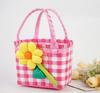 Bolso Tejido de Cesta Estilo Calle Xiaohongshu Bolso de Mano de Cesta Tejida Colorido Dibujo Animado Regalo DIY