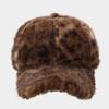 Gorra de Béisbol Cálida con Patrón de Leopardo de Felpa Nuevo Europeo y Americano para Mujer Moda Exterior Combinable para Hombre Sombrero para el Sol