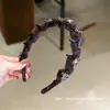Diadema floral de malla marrón con estampado de leopardo y pedrería, añade volumen, con dientes antideslizantes, tacto de alta gama, accesorio para el cabello elegante y versátil