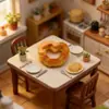 Pan de Donut Simulado Dibujo Animado Tienda de Panadería Juguete de Comida Escena Miniatura Accesorio Modelo Llavero DIY Pasador