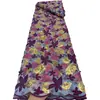 Tela de malla bordada con lentejuelas y cuentas florales multicolor, tela para vestido de alta resistencia, material para accesorios bordado a mano