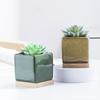 Vaso Quadrado para Suculentas Rachado Cor Colorida Cerâmica Combinação Vaso de Flores Mini de Mesa Pequeno Vaso Colorido Mobiliário Doméstico Recipiente para Flores