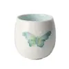 Taza de Té Boca de Flor de Mariposa Pintada a Mano Creativa Jingdezhen Cerámica Arita Taza de Maestro Taza de Té Juego de Té Kung Fu Taza Individual