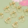 Chapado Eléctrico Oro Real 18K Sin Dolor Invisible Oreja Sin Agujero Clip para Oreja Convertidor de Aguja para Oreja Accesorios para Pendientes diy Productos Semi-acabados