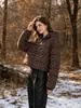 Moda feminina transfronteiriça ZA, nova coleção outono/inverno 2026, estilo europeu e americano, quente, jaqueta curta de algodão de três cores com bolinhas para mulheres