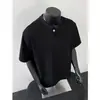 Camiseta de manga corta para hombre, diseño de botones con cuello en V, peso pesado de verano, corte holgado casual, elegante y guapa, color liso, moderna