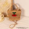 Bolso de paja tejido estilo francés para mujer, bandolera de verano 2024, bolso de playa para mujer, bolso de cesta de verduras tejido a mano.